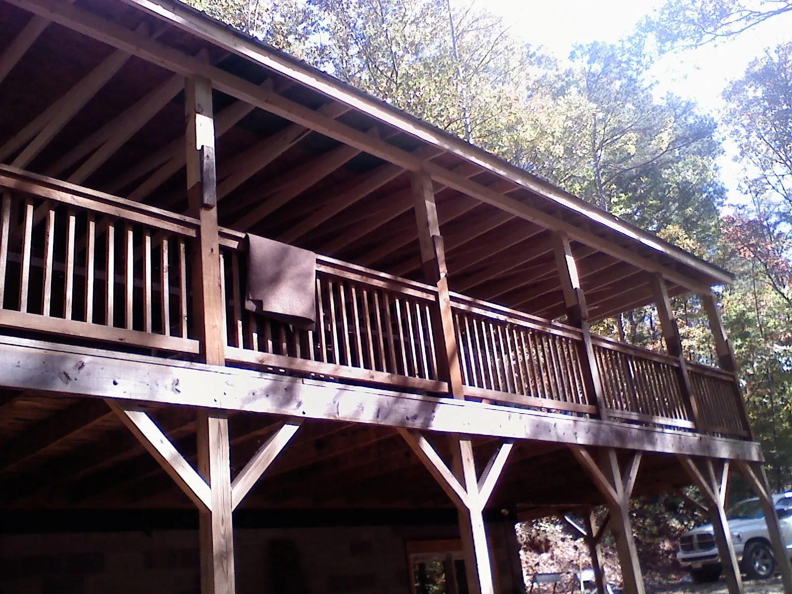 Timber framing under a new elevated porch and deck — Roof Leak Repair in Conover by Roofing Brothers